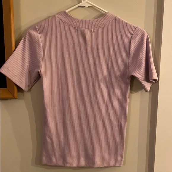 Lavender Ribbed Button Top - Picture 3 of 3